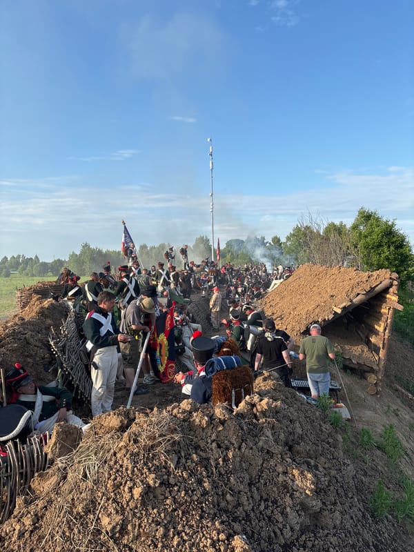 Napoleonic battle reenactment staged in Bornosovo, Russia
