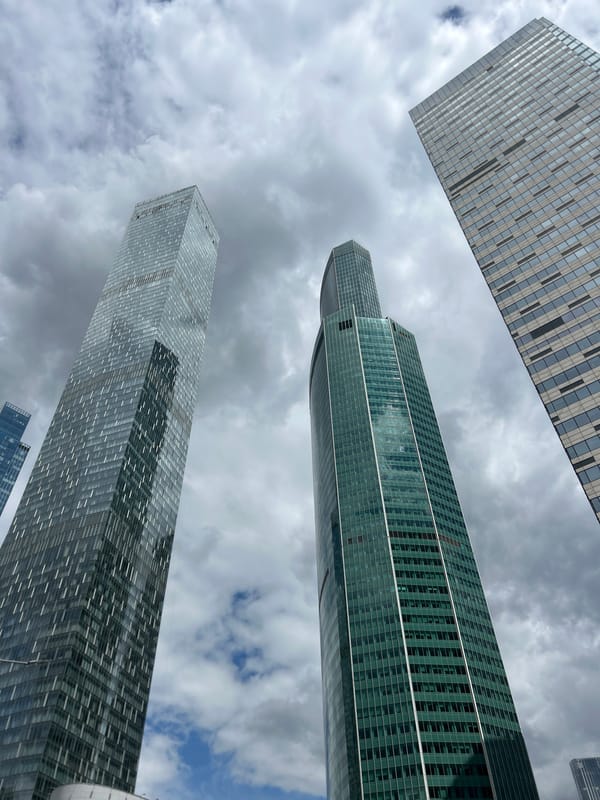 Urban commuter documents city journey through skyscrapers and subway