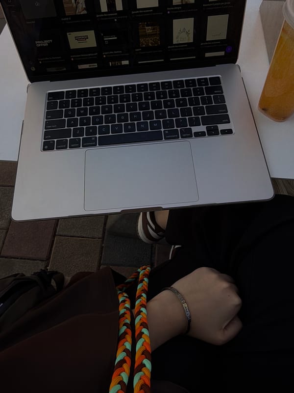 Morning laptop work session captured outdoors in Yerevan