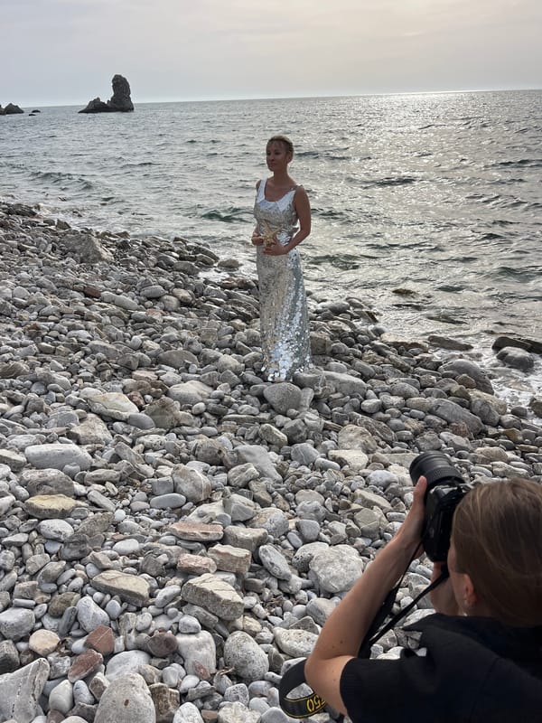 Photography session underway on Buljarica beach, Montenegro
