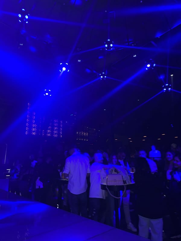 Blue-lit nighttime gathering observed in Varna, Bulgaria