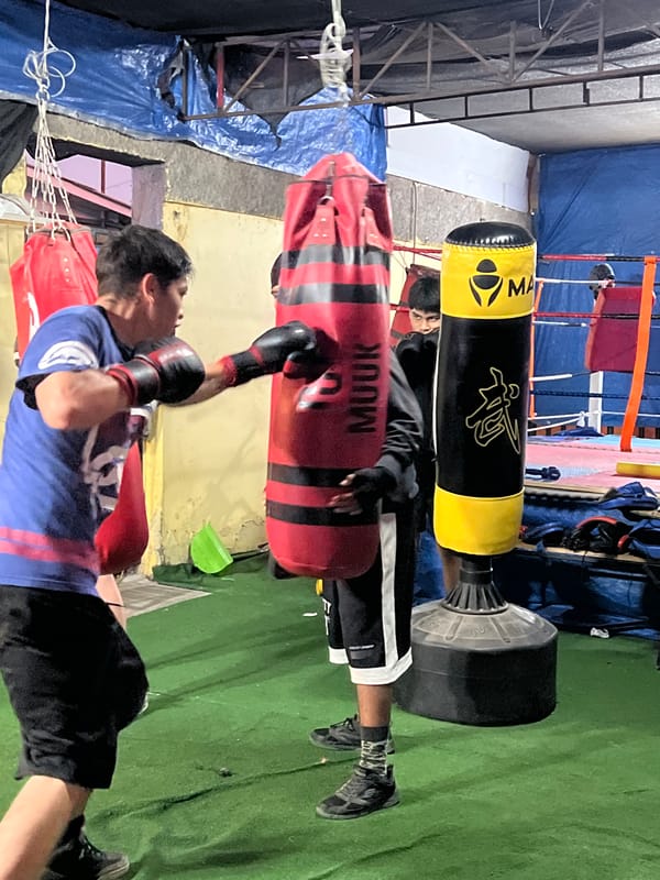 Boxing gym training session in Arica, Chile