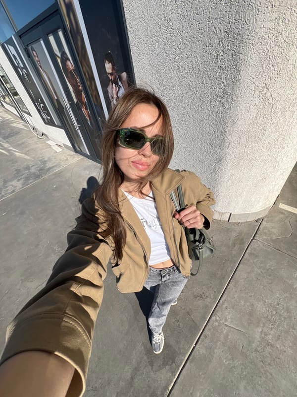 Woman Takes Selfie on Street in Bjeliši, Montenegro