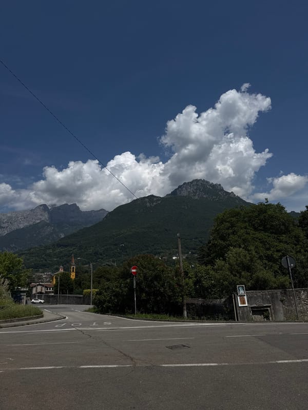 Moving through Lake Como's eastern shore by train