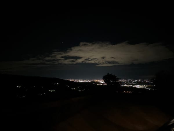 Nighttime cityscape views documented in Asenovgrad, Bulgaria