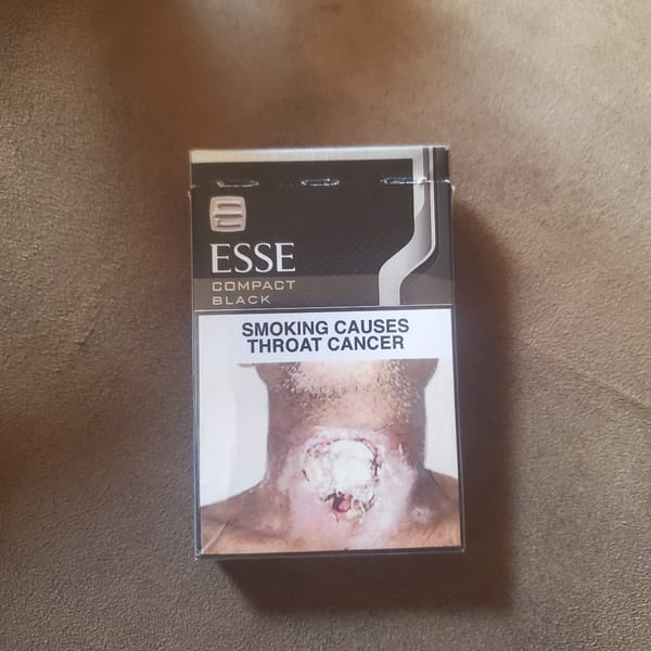 Cigarette pack with graphic health warning observed in Nigeria