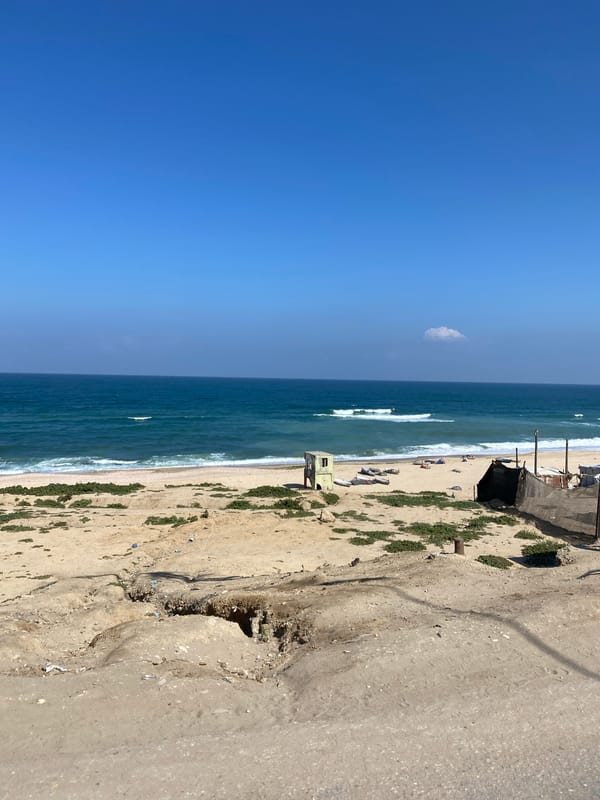 Morning coastal view captured from elevated position near Gaza