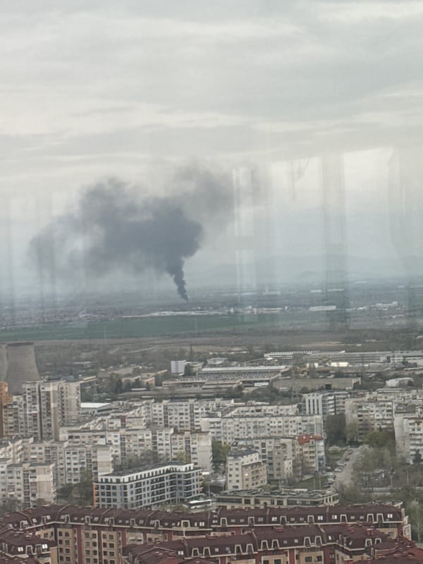 Dark smoke plume observed over Sofia urban area
