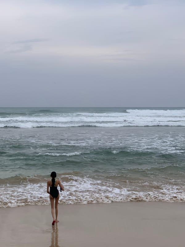 Beach day captured at Ahangama amid cloudy weather