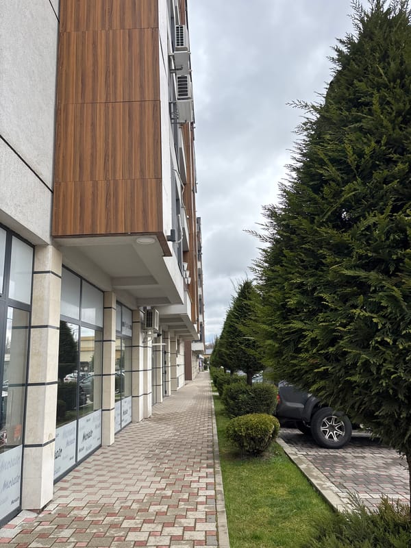 Morning street scenes documented in Pernik, Bulgaria after rainfall