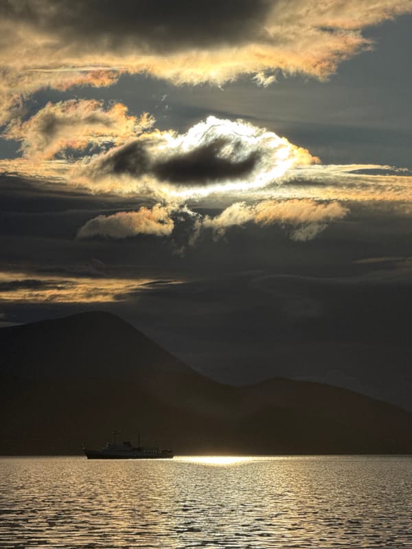 Cruise ship National Geographic Explorer docked in Ushuaia harbor