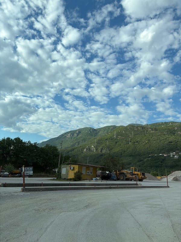 Clear afternoon skies observed over Lastva Grbaljska, Montenegro