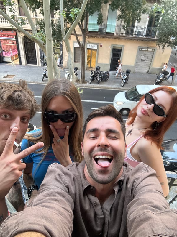 Casual afternoon hangout across Barcelona streets and balconies