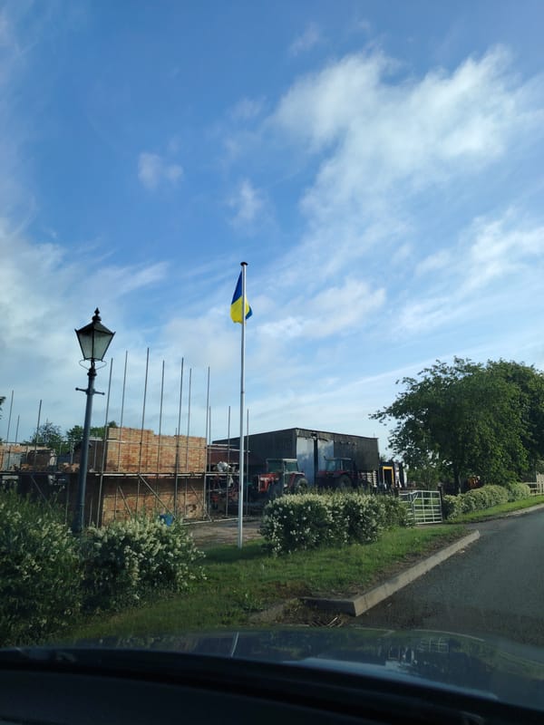 Morning drive through Huntingdonshire countryside captures church landmark