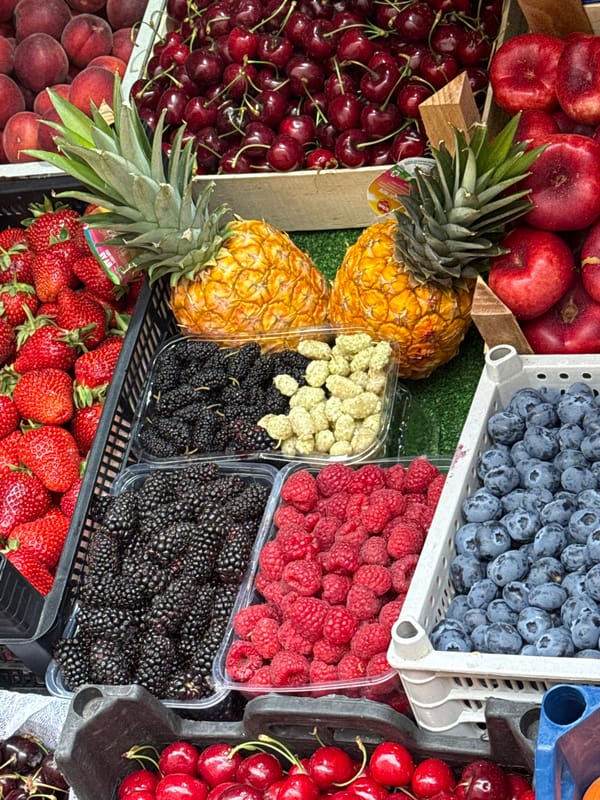 Fresh fruit market exploration in Saint Petersburg