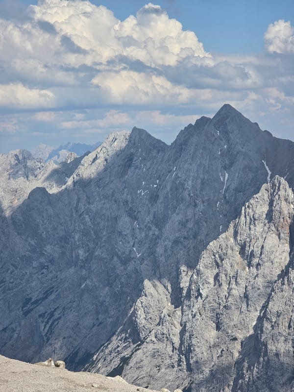 Summer afternoon at the Zugspitze summit