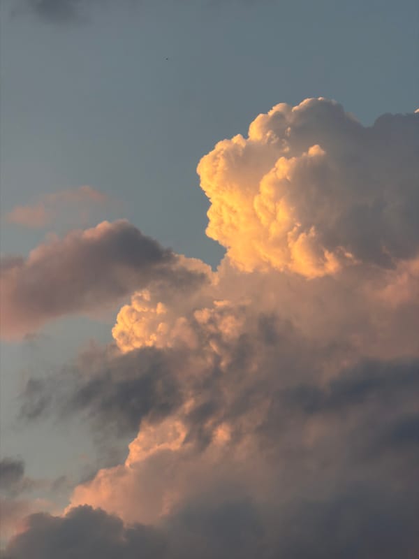 Corgi walk in Gangloff under a dramatic summer sunset sky