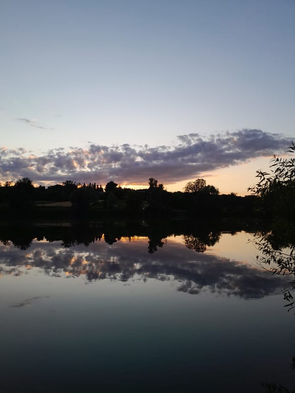Lakeside twilight scenes and selfies at golden hour