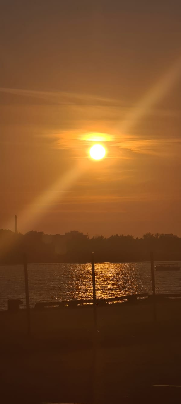 Sunset over the Daugava River, Riga