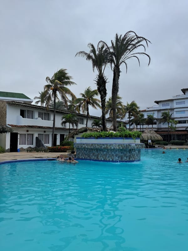 Resort guests enjoy evening activities in El Tirano, Venezuela