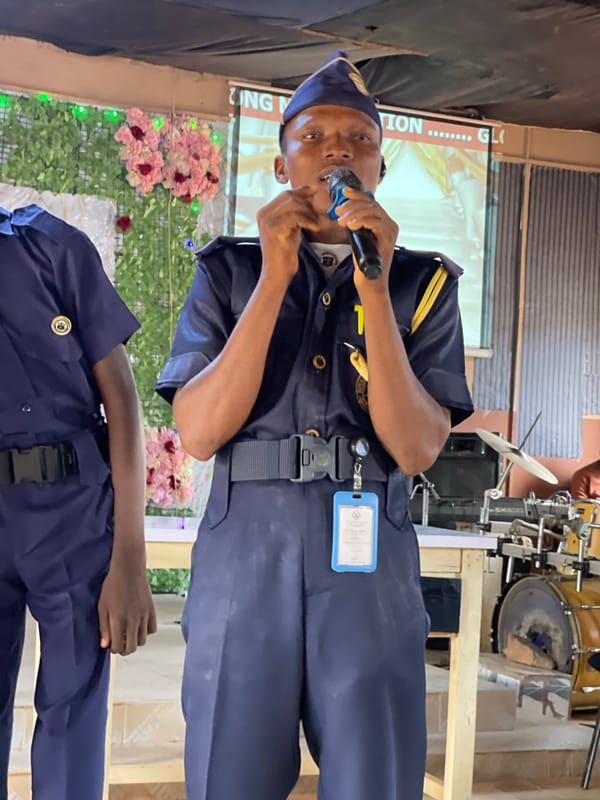 Official ceremony with uniformed speakers in Akwanga, Nigeria