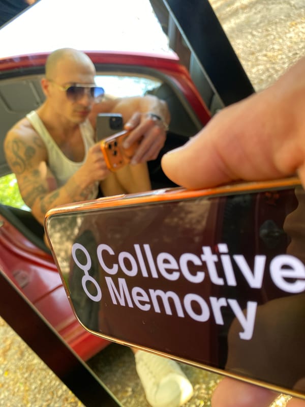 Two people take selfies in Pleven, Bulgaria
