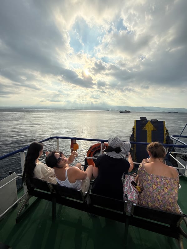 Ferry boarding operations documented at Melaya, Indonesia terminal