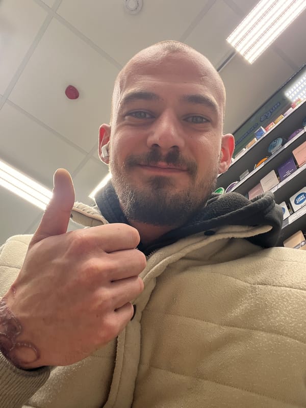 Man takes selfie while shopping in Sofia store