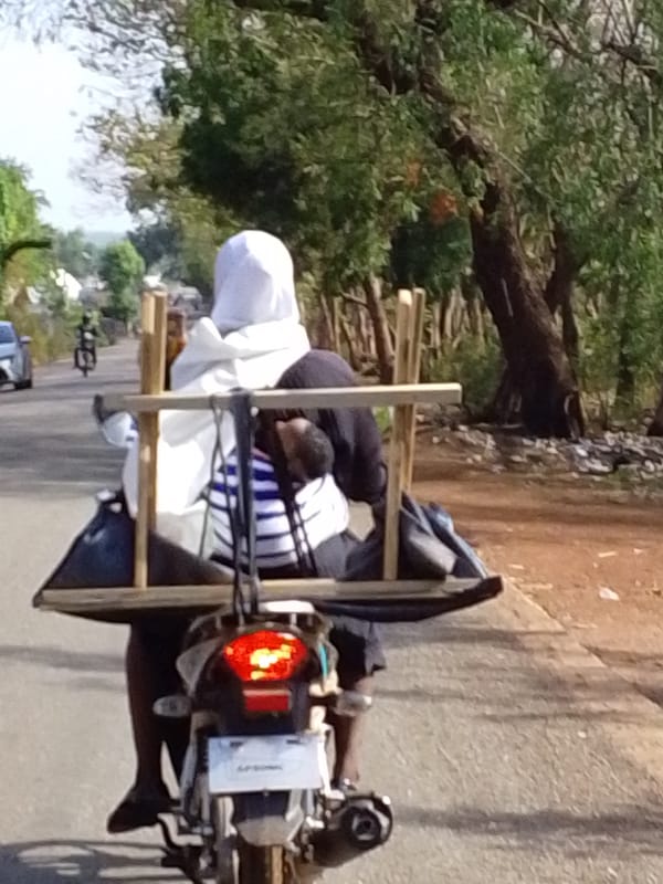 Motorcycle cargo transport observed in Tamale, Ghana