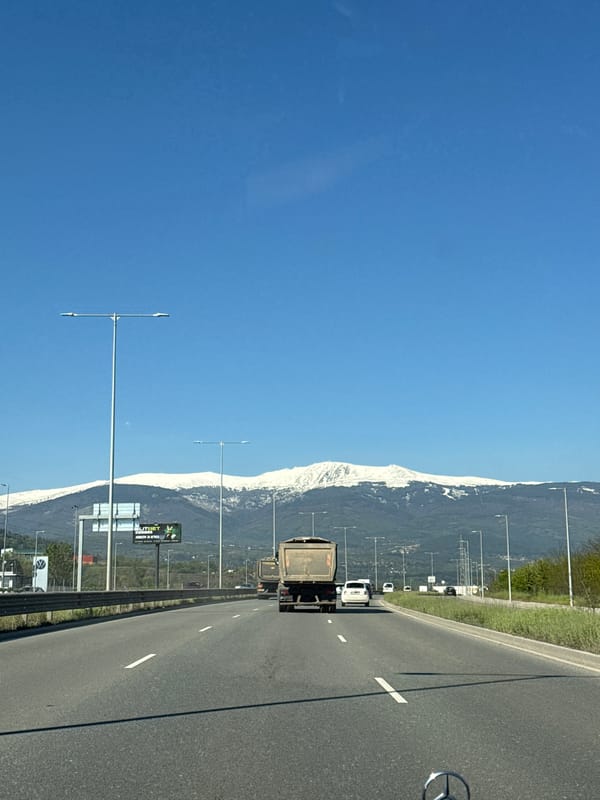 Morning highway traffic documented near German, Bulgaria