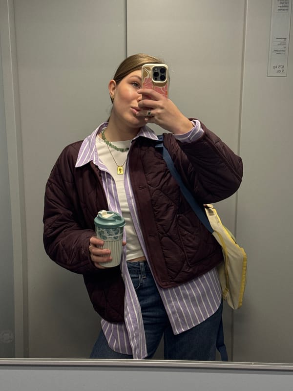 Woman takes selfie in checkered headband in Belgrade suburb