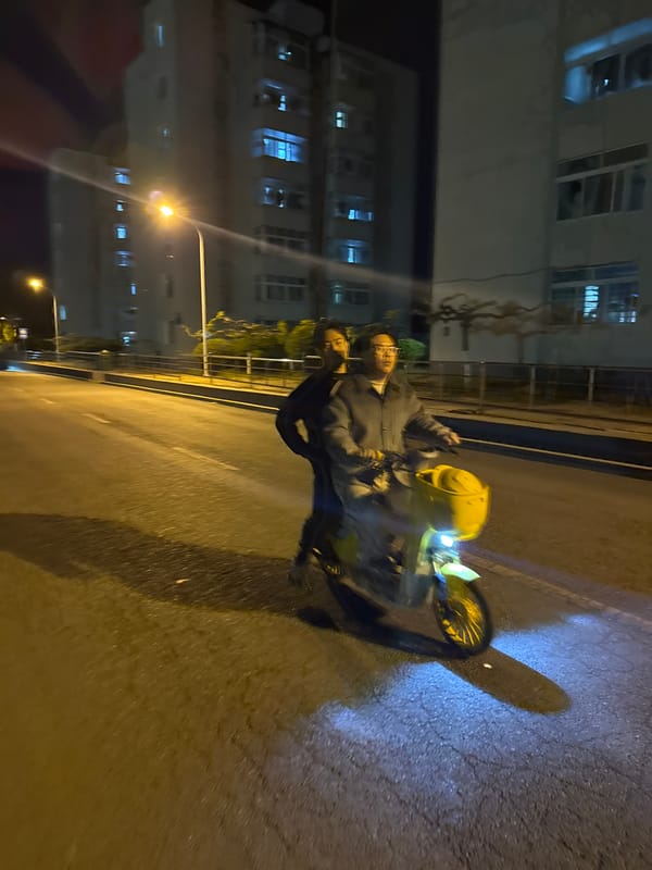 Nighttime street activity observed in Zhongtun, China