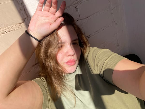 Woman takes morning selfies in Chernushka, Russia