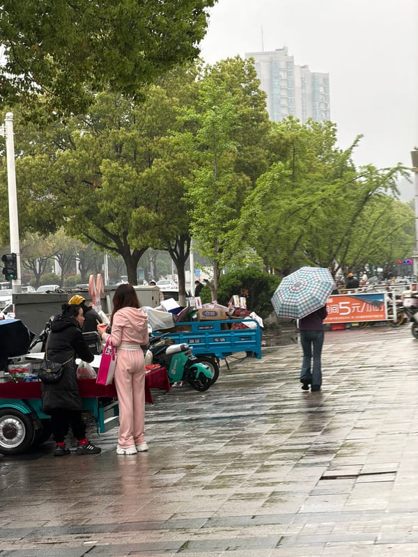 Rainy morning scenes documented in Jiangning District, China