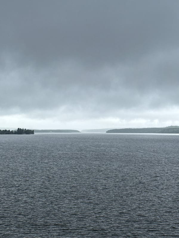 Overcast morning view captured of water body in Votkinsk