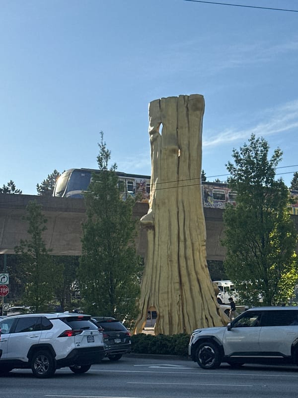 Golden tree sculpture spotted near Vancouver SkyTrain line