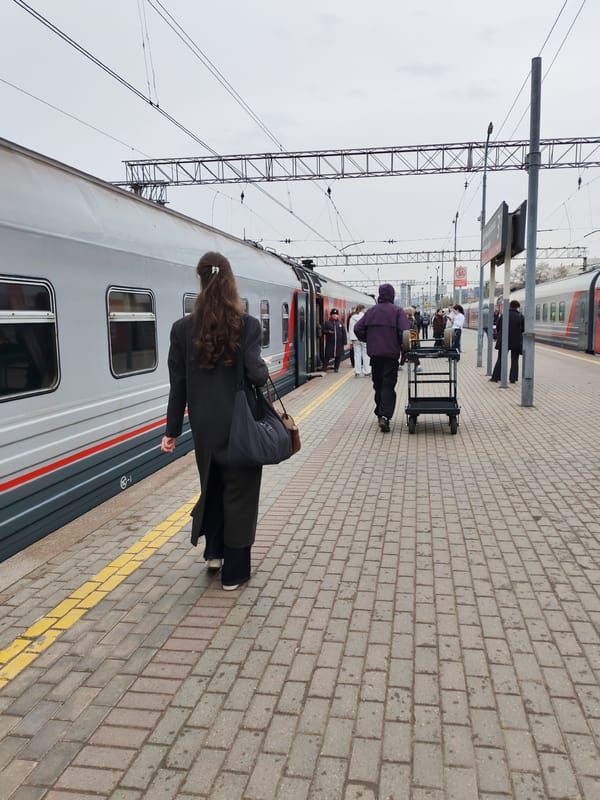 Morning train scenes documented at Moscow station