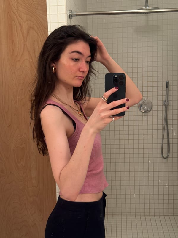 Person takes selfies, visits beverage station in NYC