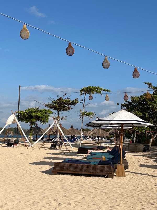 Morning beach life documented across Kuta Selatan resort area