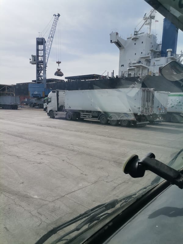 Morning port operations documented at Devnya Bulgaria cargo terminal