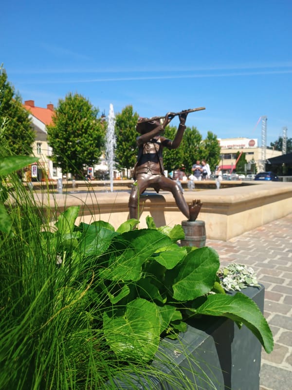 Street-level tour of Bielsko-Biała's historic center and its quirky sculptures