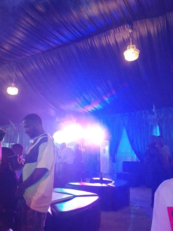 Evening party with dancing and drinks in Rido, Nigeria
