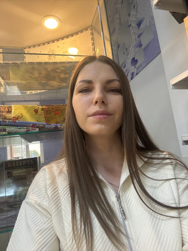 Woman photographed in retail store in Klin, Russia