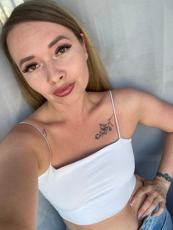 Woman with tattoos photographed in Izhevsk, Russia