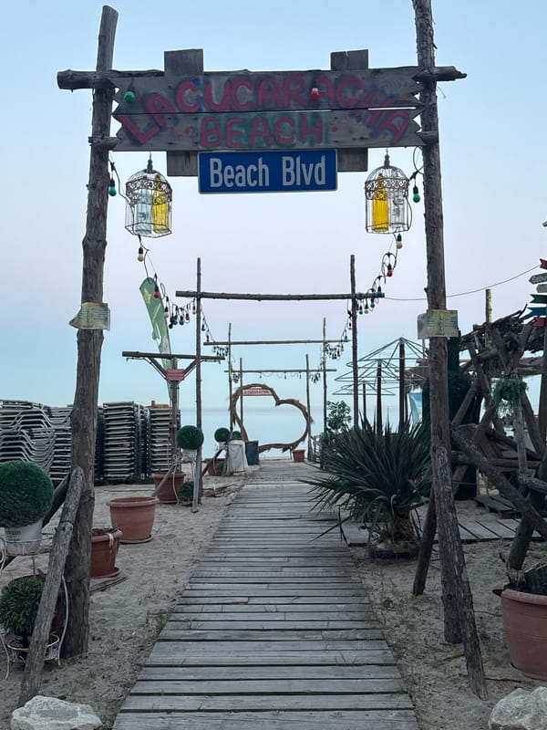 Decorative beach sign spotted in Varna, Bulgaria