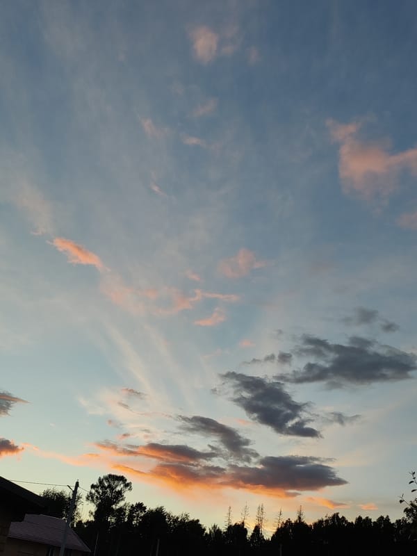 Colorful twilight sky observed over Noviy, Russia