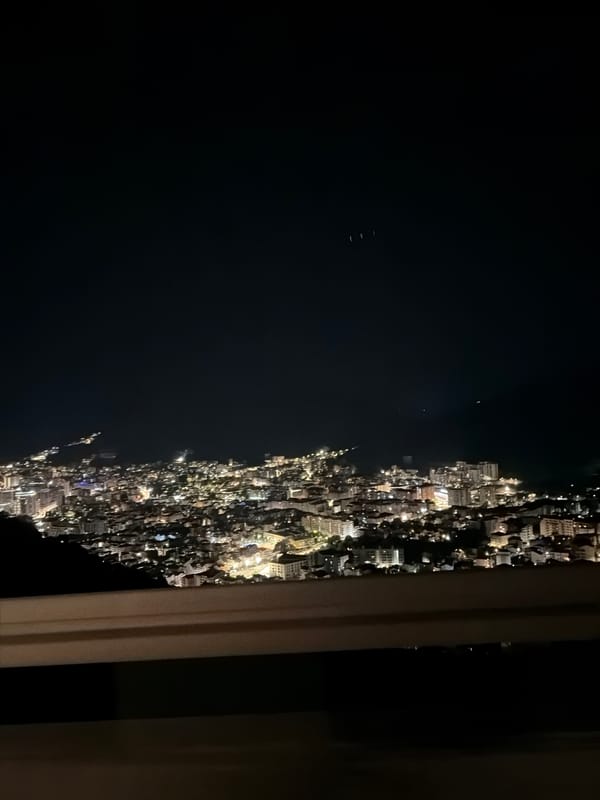 Nighttime coastal view captured in Budva, Montenegro