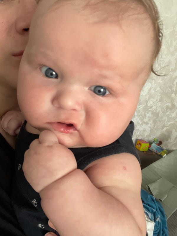 Home moments with a baby, a cat, and a Stavropol construction site