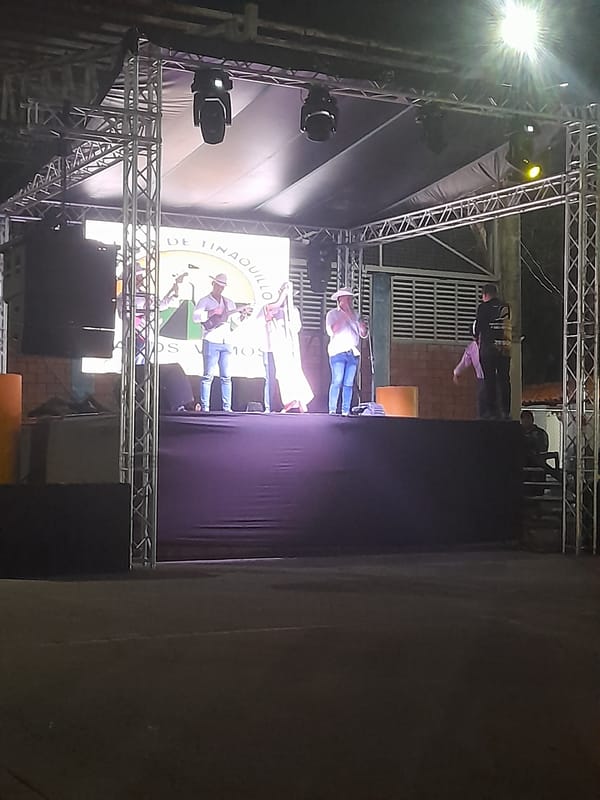Nighttime outdoor concert and community event held in Tinaquillo, Venezuela
