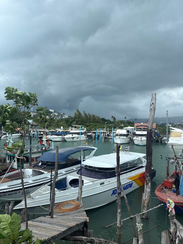 Harbor scene captured in Baan Plai Laem, Thailand